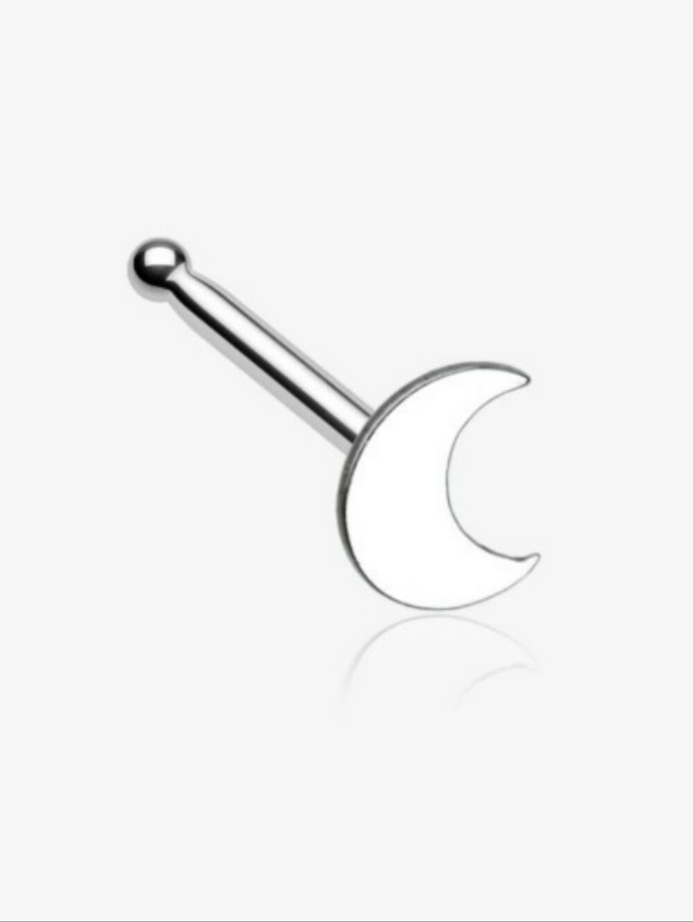 Dainty Crescent Moon Icon Nose Stud Ring